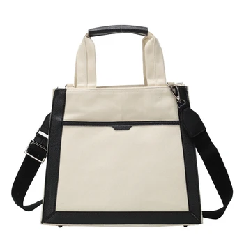 

Canvas Handbags Women Shopping Bags Reusable Colour black white Bags Supermarket Tote Fashion Eusable Shopping Bag