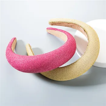 

Fashion Gold Mesh cloth thick sponge headband for Women Solid hairbands Girls headdress female Hair jewelry accessories
