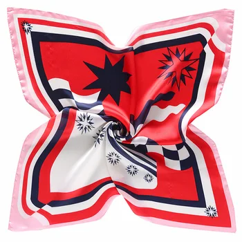 

LESIDA Silk Scarf Square Woman Cruise Print Small Square Scarves Luxury Bandanas Small Hijab Foulards Lady Tie Headband 53x53CM