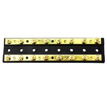 

Brass Dual Bus Bar Power Distribution Block 16 Screws DC 32V 60A Each Bus