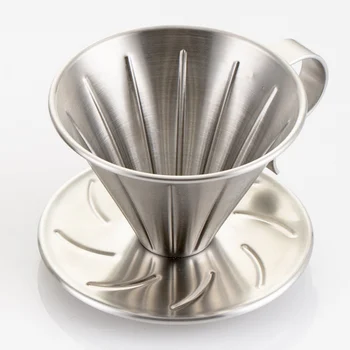 

New Style Stainless Steel Clever Pour Over Coffee Dripper Brewer Cone Filter Kitchen Coffee Making Tool with handle