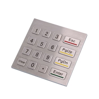 4x4 Matrix IP65 Waterproof Access control ATM Terminal Vending Machine Industrial Numeric Metal Keypad Stainless Steel Keyboard 1
