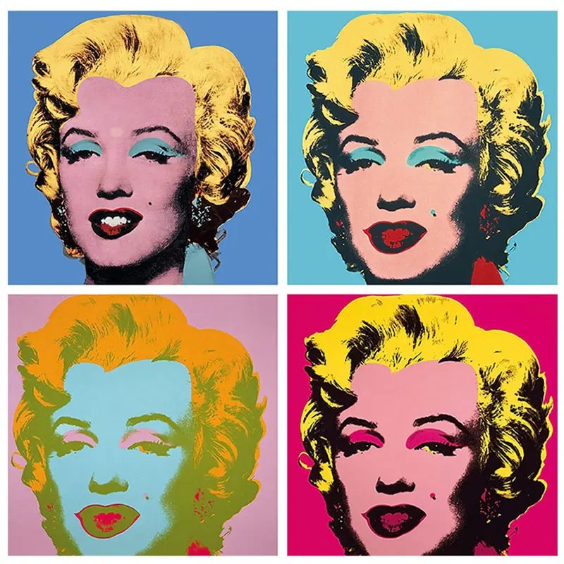 Andy Warhol Marilyn Kleurrijke Canvas Schilderij Poster Moderne Decor Wall Art Foto Voor Woonkamer & Schoonschrift| AliExpress