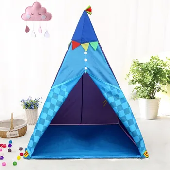 

1.3m Portable Kids Tent Tipi Indian Baby Wigwam Child Canvas Play Tent Children Little Teepee Folding Playhouse Room Decoration