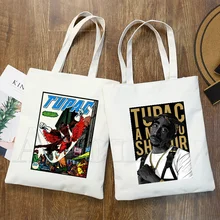 2 Pac Tupac Shopper Bags Shopping Bag Tote Bag Shoulder Bag Canvas Bags Large Capacity College Handbag