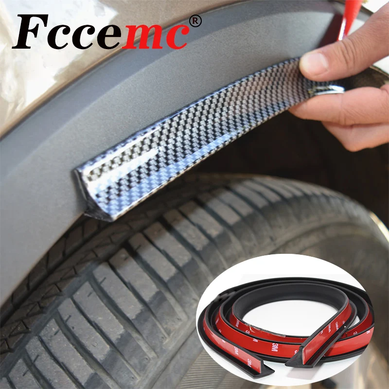 Universal Carbon Fiber Car Wheel Rubber Eyebrow Trim Fender