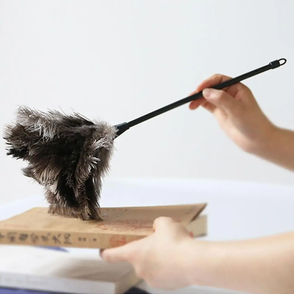 Щетка для чистки страусиных перьев с длинной пластиковой ручкой|Пыльная тряпка| |