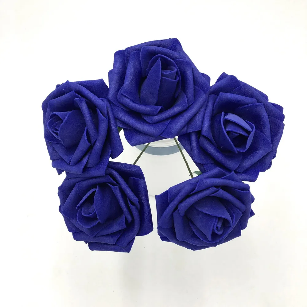Cobalt-Blue-Wedding-Flowers-Fake-Roses-100-Flowers-8cm-Dark-Blue-Wedding-Bridal-Bouquets-Table-Centerpiece