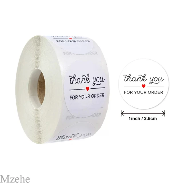 50-500pcs 1inch kraft paper Handmade Stickers Gift Sealing Sticker Festival Birthday Party Decorations Labels Thank you Stickers N