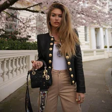 

Street Blazer Jacket Women Cool Solid Colors Multi-Button Indie Outwear 2021 Office Lady Casual Commute Blazer OL Work Wear Coat