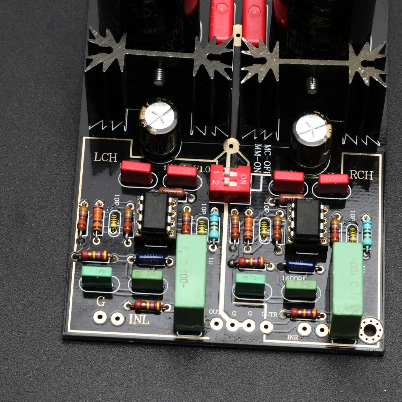 KYYSLB переменного тока 12V~ 20V фонокорректор NE5532 OPA2111 49720NA двойная линия петь черный Виниловый проигрыватель мм MC Phono петь доска