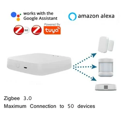 Tuya ZigBee 3.0 Smart Gateway Hub Smart Home Bridge Smart Life APP Wireless Remote Controller Works with Alexa Google Home