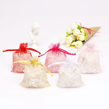 

50pcs/lot 7*9/9*12/13*18cm Small Organza Bags Party Wedding Decoration Jewelry Packaging Bags Drawable Gift Bag Pouches