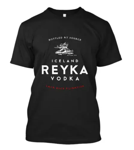 Новая мужская черная футболка Reyka Vodka Iceland Glacier Drink alcol размер S-5XL Летняя модная