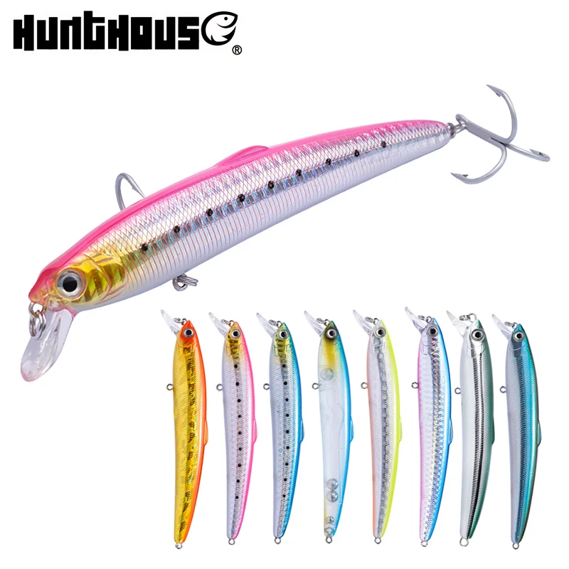 

Hunthouse fishing lure hard smith minnow wobbler floating seabass LW131 12.5cm/17.5g 14.7cm/27g flexible saruna for sea bass