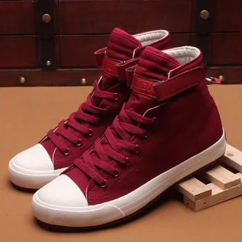 

High Top Men Sneakers Canvas Shoes Man Vulcanize Sports Walking Male Footwear Black Red White with Fur Winter Fall Trainers