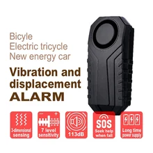 Для велосипеда мотоцикла 113dB Беспроводная сигнализация для велосипеда с дистанционным IP55 водонепроницаемые регулируемые противоугонные вибрационные датчики безопасности