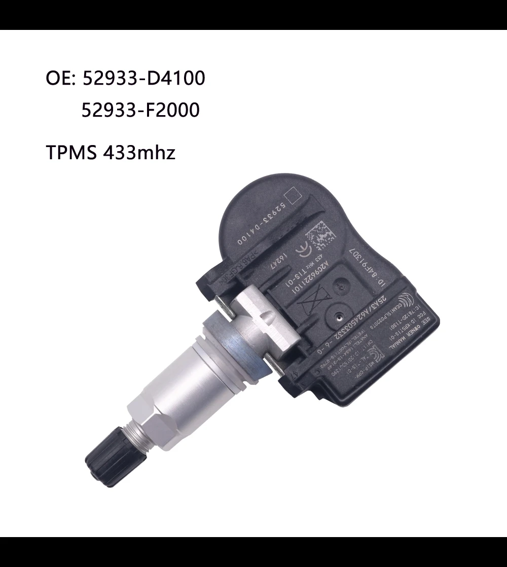 Датчик давления в шинах 52933-D4100 52933-D9100 для Hyundai greati30 Kia Optima Elantra 2019 TPMS 433 МГц |