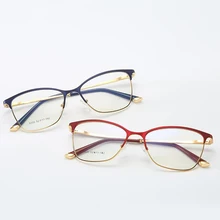 Металлические женские оптические очки кошачий глаз, оправа, прозрачные Модные прозрачные очки для очков, оправа, брендовая Дизайнерская Женская винтажная