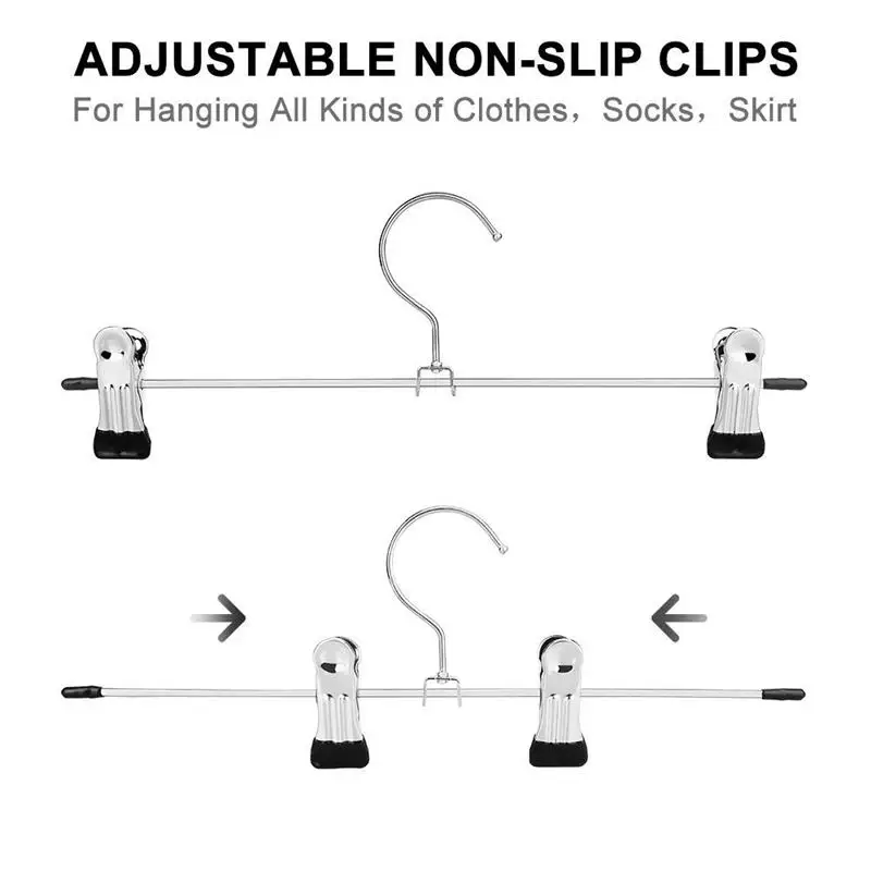 

Pant Hangers Skirt Hangers with Clips 20 Pack Metal Trouser Clip Hangers for Space Saving, Ultra Thin Rust Resistant Hangers f