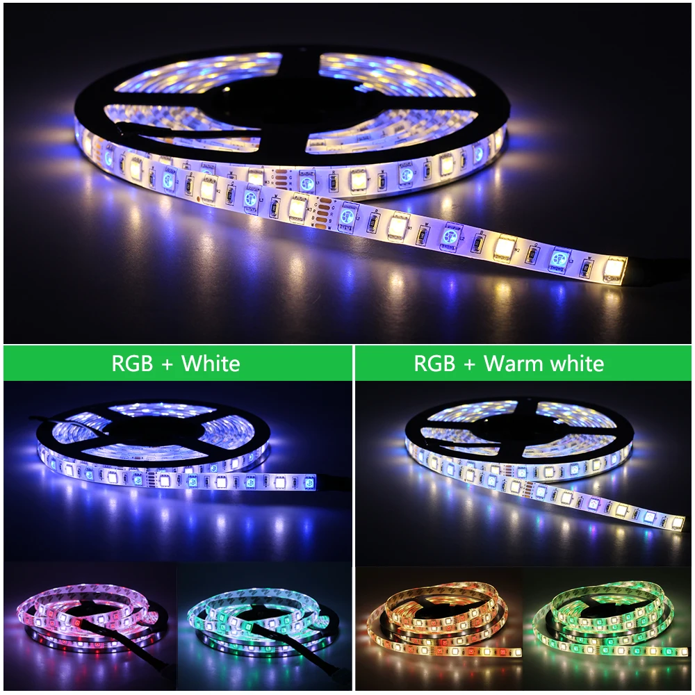 5 м 5050 Светодиодная лента 12 В постоянного тока RGB / RGBW RGBWW Гибкая световая 300
