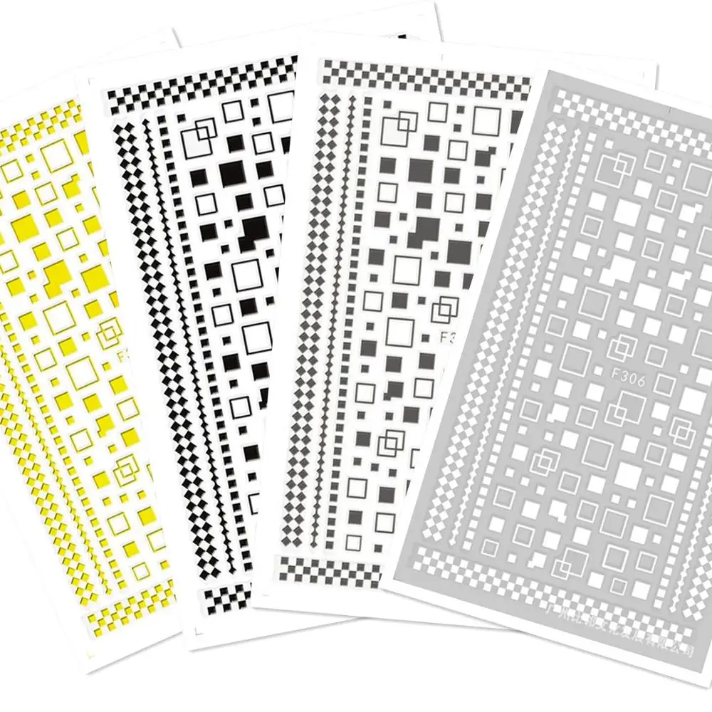 

Newest F306 square design nail sticker 3d Japan style nail decals template DIY nail decoration art