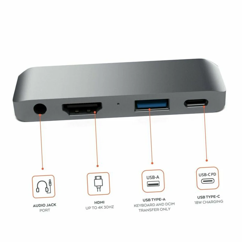 Type-C Mobile Pro Hub адаптер ж/USB-C PD зарядка HDMI подходит для IPad Pro