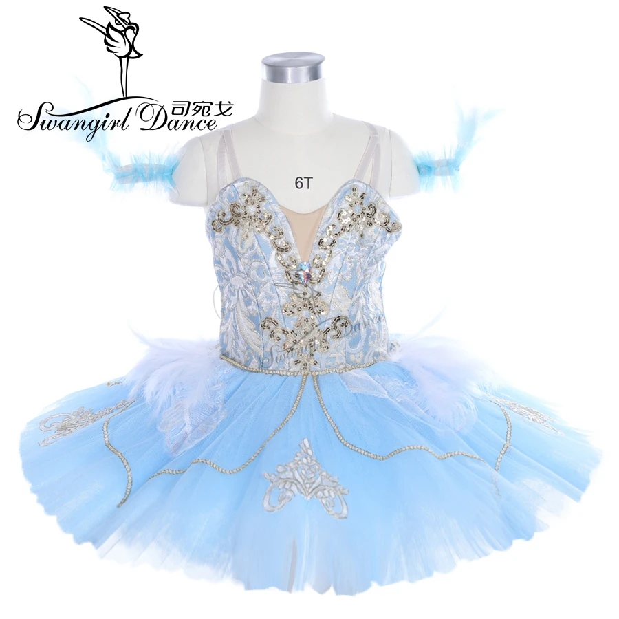 women light blue bird professional tutu women platter pancake tutu performance stage costume skirt BT9243