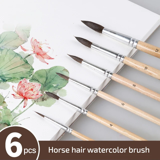 6Pcs/bag Watercolor Gouache Paint Brushes Different Shape Round Pointed Tip  Nylon Hair Painting Acrylic Brush Set Art Supplies - AliExpress