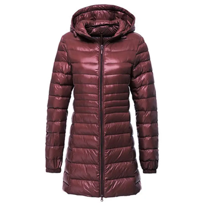 Большой размер, женское черное длинное пальто на утином пуху, зимний теплый пуховик с капюшоном, зимняя теплая верхняя одежда с длинным рукавом, зимняя верхняя одежда - Цвет: StyleA 4