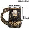 Drakkar Viking Tankard tasse 304 acier inoxydable insérer résine nordique dieu Odin café bière tasses tasse Halloween cadeau d'anniversaire 600ml ► Photo 2/6