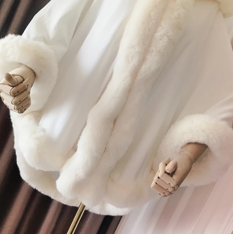 Новинка, Ретро стиль, с капюшоном, шерстяная, Вельветовая, прошитая, искусственный мех, накидка, теплая, однотонная куртка