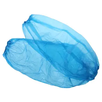 

100 Pcs 50 Pairs Plastic Waterproof Anti-dust Disposable Arm Oversleeves Elastic Band Long Sleeve Home Cleaning