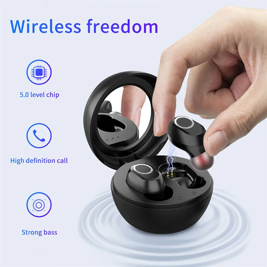 TWS Bluetooth 5 гарнитура Близнецы Беспроводные Наушники Hi-Fi стерео наушники мини наушники для смартфона для планшета для ноутбука