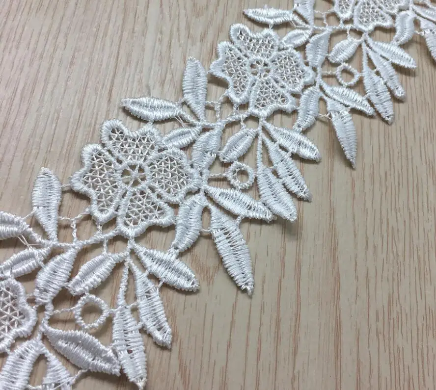 Lace Fabric Lace Ribbon Lace Sewing Supplies Lace Sewing Accessories Lace Accessories Lace Garment Accessories Lace Decoration Clothing Craft Accessories 1 Yard/2 Yards Black White Lace Appliques Embroidered Net Lace Fabric Trim Ribbons DIY Sewing Handmade Craft Materials
