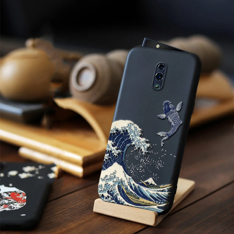 Чехол для OPPO Reno 4 3 Pro 2 10X ZOOM 5G K7 тисненый Прочный 3D рельефный матовый мягкий чехол