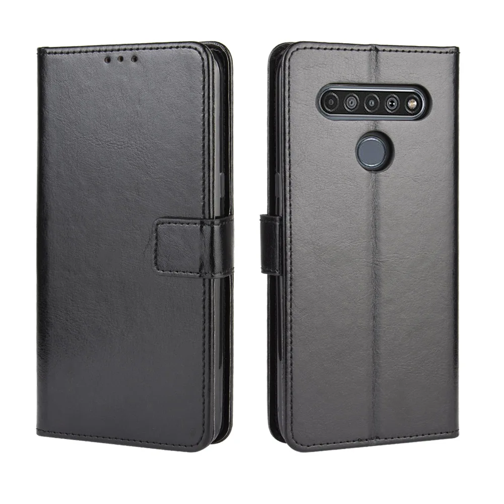 SATURCASE Custodia per LG K41S / K51S, in pelle PU con doppio magnete e scomparti per carte di credito per LG K41S / K51S, rosa