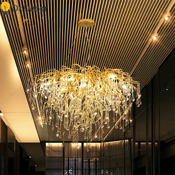 

Modern Loft Ceiling LED Chandelier Crystal for Kitchen Living Room Villa Staircase Lighting Hanging Lamp Crystal Hanging Lamp