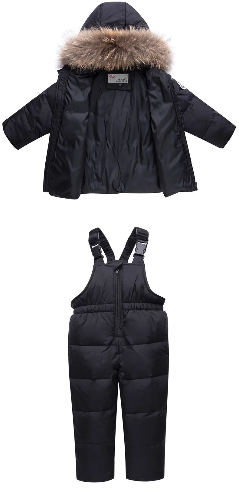 Коллекция года, детская весенне-зимняя тонкая пуховая куртка, парка Детский комбинезон с натуральным мехом для мальчиков Детское пальто зимняя одежда комплект одежды для девочек