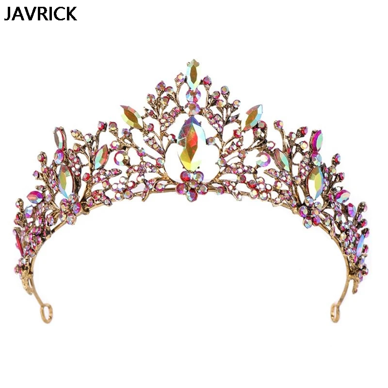 

Bridal Crown Headdress Baroque Colored Rhinestone Headband Bride Wedding Head Hoop