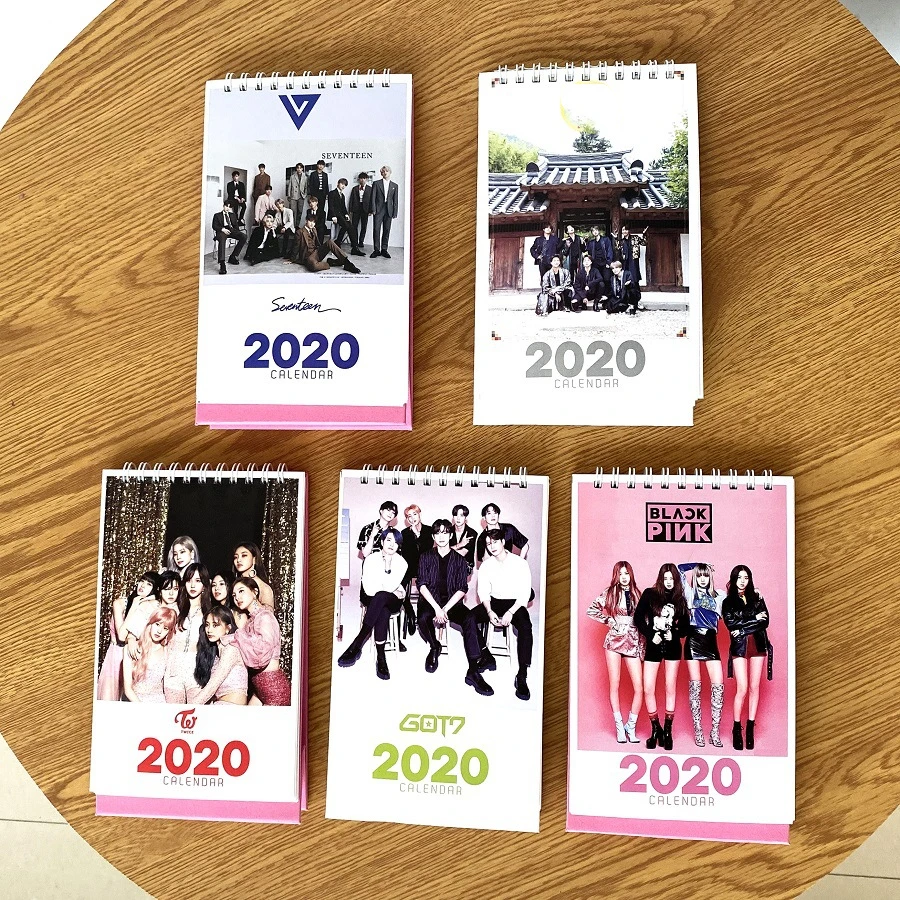 

Kpop BLACKPINK GOT7 SEVENTEEN TWICE BANGTAN BOY 2020 Desk Calendar Fashion K-POP Calendar Fans Collection Gifts Drop Shipping