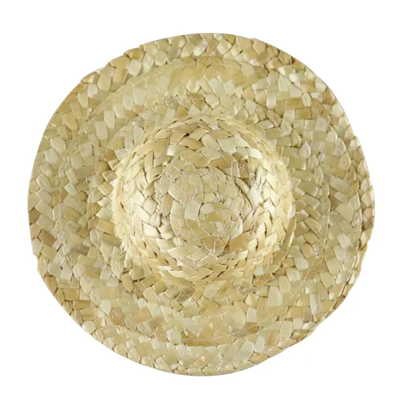 Mini Doll Straw Hat Summer Play Dressing Gift Jewelry Hand Knitting Decoration Kids Toy Pretend Ornament 3PCS /Set beach hat women sun hat