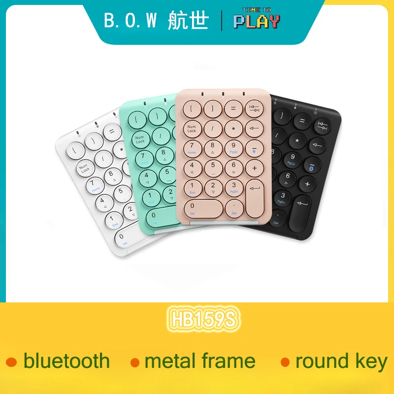 

B.O.W Portable Slim Mini Number Pad, 22 Keys Bluetooth Wireless USB Numeric Keypad Keyboard for Laptop