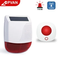 CPVAN Outdoor Tuya Solar Motion Sensor Siren Infrared Detector PIR Human Detection Alarm Security Burglar Alarm Horn IOS Android