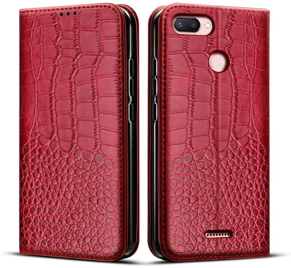 case For Xiaomi Redmi 6 Case Crocodile texture leather Cover Phone Cases For Xiaomi Redmi6 Bumper 6 Coque flip cases for xiaomi blue Cases For Xiaomi