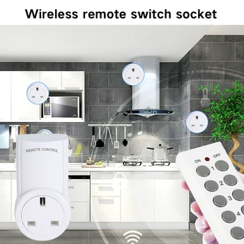 

Wireless Remote Control Switch Socket Power Home House Power Electrical Outlet Switch For Smart Socket UK Plug Home Mains Plug