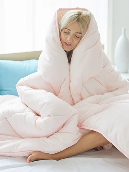 

CF2 Pure Color Style Quilting Very Warm Comforter Washed Polyester Fabric Microfiber Stitching Quilt Multiple Size Blanket