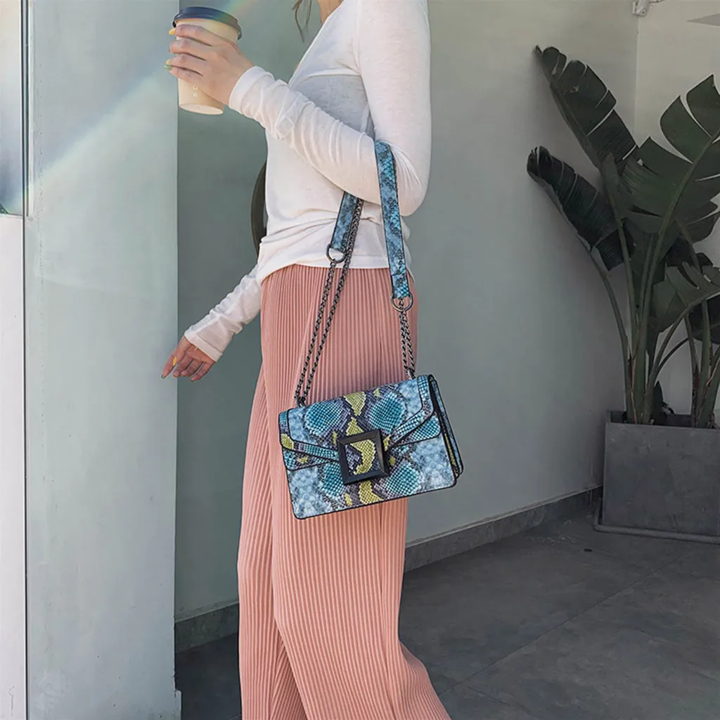 Модная женская сумка на плечо, роскошные сумки, женские сумки, дизайнерская сумка через плечо со змеиным принтом, винтажная женская сумка bolsa feminina