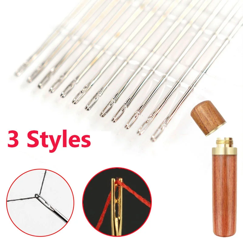 Selfthreading Sewing Needles Stainless Steel Quick Automatic Threading Needle Stitching Pins