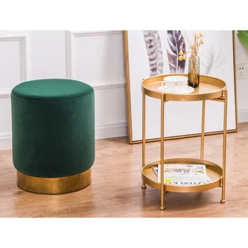 

100% Golden Iron Casting Mini Side End Tea Cake mesa de cafe bandeja extraible mesa de sala sofa Centro Mesa para